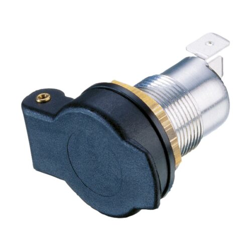 Pro Car Einbau-Normsteckdose, Metall, mit Schnappdeckel, 12/24V, 16A