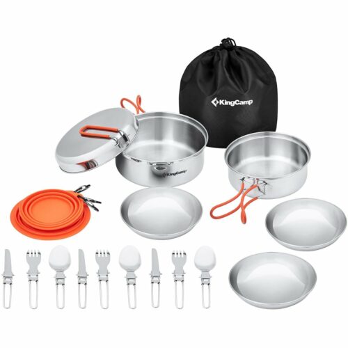 KingCamp Adventurer Pro Kochset, silber, 3-Personen