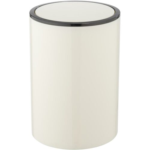 Wenko Inca Schwingdeckeleimer, 5l, creme/schwarz