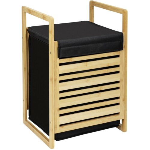 Wenko Ecori Wäschetruhe, bambus, schwarz