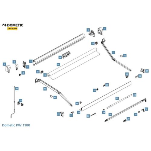 Dometic Halterung Frontblende für PW1100