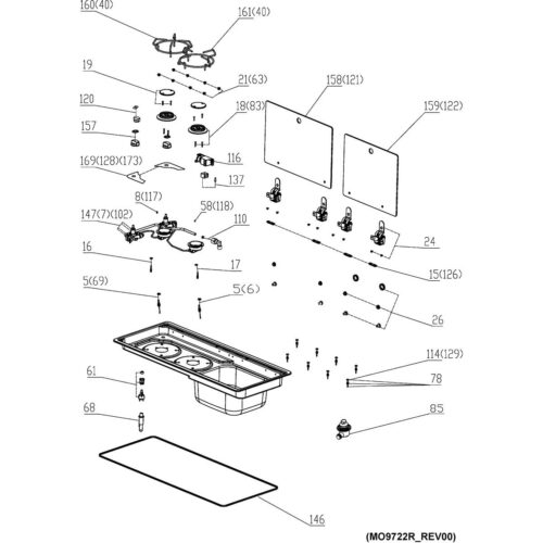 Schalter, rund - Dometic Ersatzteil Nr. 4453001424 - für elektr. Zündung zu Dometic-Kochern und Kombinationen