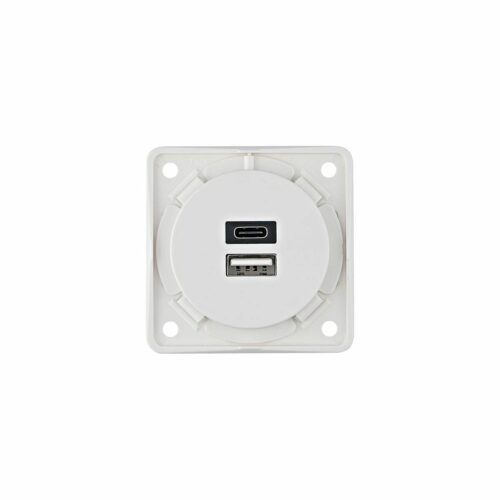 Berker Integro Flow/Pure USB-Ladesteckdose, USB-A /USB-C, 230V, polarweiß