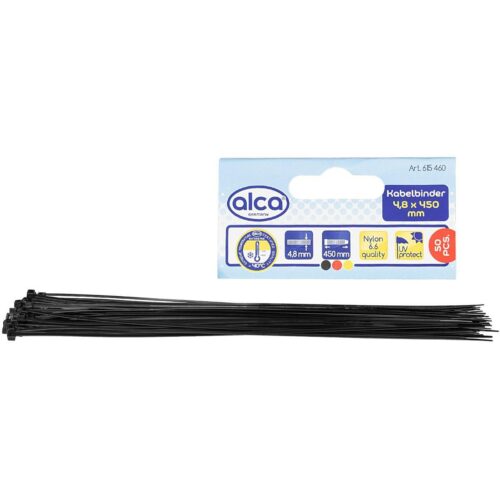 Alca Kabel Fix Kabelbinder, 4,8x500mm, 50er-Pack, schwarz