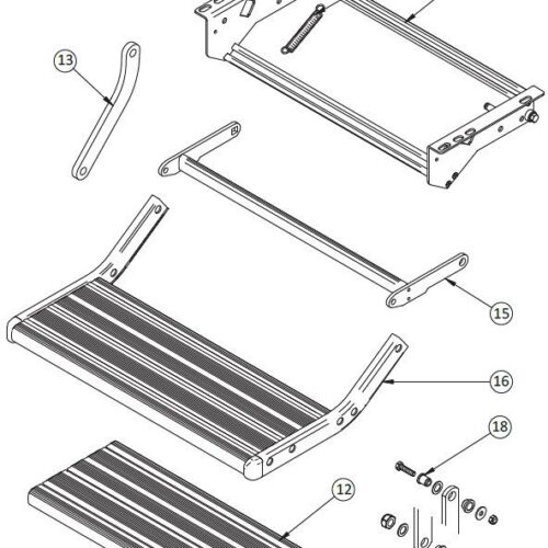 Trittbrett einzeln 550 Alu - Thule Ersatzteil Nr. 308253 - passend zu Thule Single Step V2