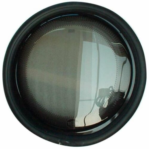 Polyplastic Bullauge, starre Scheibe, grau, Ø362mm