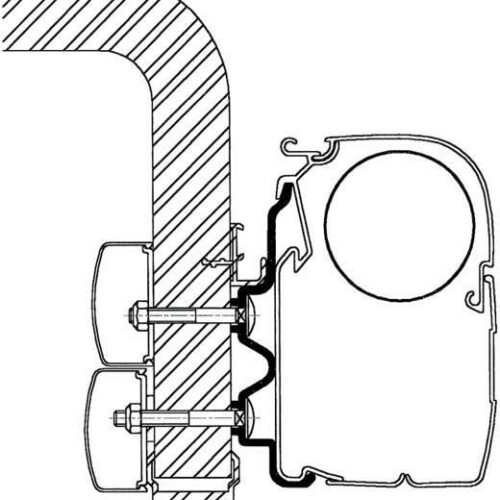 Thule Omnistor 5200/8000/4200 Adapter für Hymer Camp Serie 5 bis Bj. 2012, 350cm