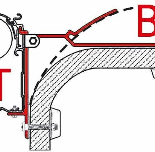 Universaladapter T, 8cm - Fiamma Ersatzteil Nr. 02437-01 - passend für F45 Dachmarkisen