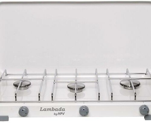 HPV Lambada Gaskocher, 3-flammig, 50mbar, weiß, Zündsicherung