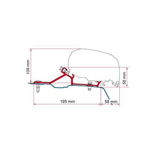 Fiamma F65/F80 Adapter für Renault Master, Opel Movano, Nissan NV400 H2 (ab. Bj. 2010)