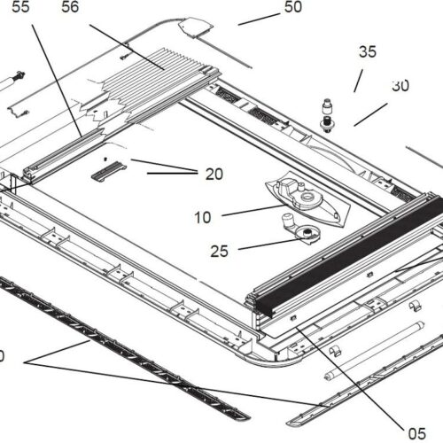Kurbel mit Montageteilen - Dometic Ersatzteil-Nr: 4460000171 - für Heki 3/3plus