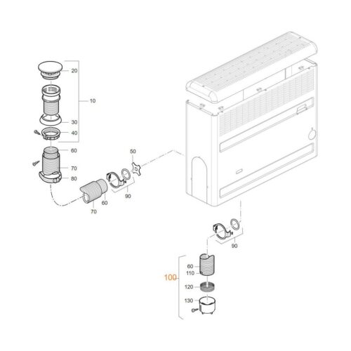 Saugrohr kpl. - Truma Ersatzteil Nr. 30020-02300 - für Verkleidung/Kamin S2200