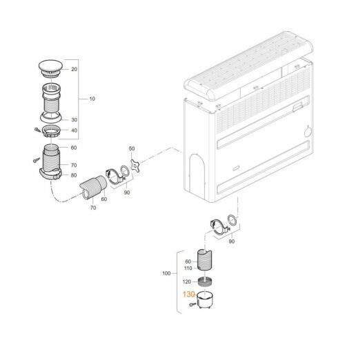 Stutzen - Truma Ersatzteil Nr. 30020-22800 - für Verkleidung/Kamin S2200
