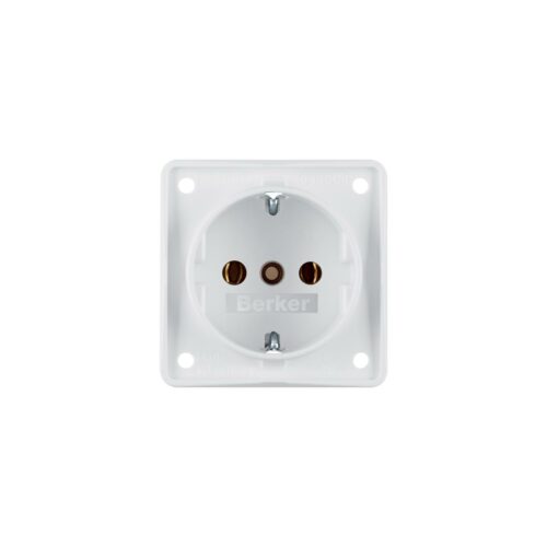 Berker Integro Flow Schuko Steckdose, 230V, Polarweiß