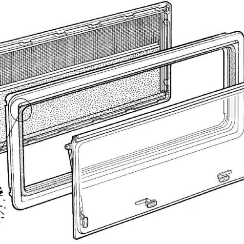 Dometic Ersatzscheibe für S4/S5-Ausstellfenster, 900x450mm