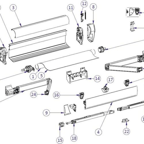 Gelenkarmbefestigung vorne, Satz - Thule Ersatzteil Nr. 1500601601 - passend zu Thule Omistor 5003