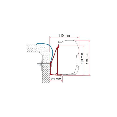 Fiamma F45 Adapter für Rapido, Serie 6, 400cm