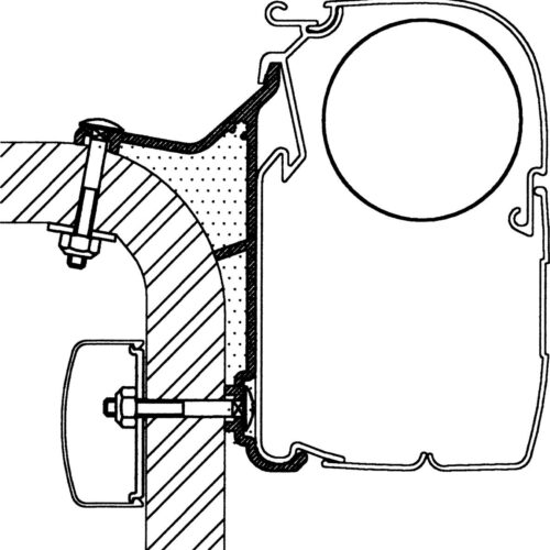 Thule Omnistor 5200/8000/4200 Adapter für Hymer Van B2, 450cm