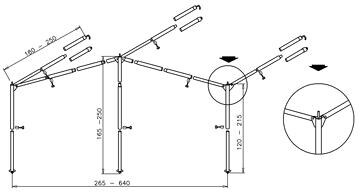 Umefa Vorzelt-Gestänge Bungalow, Stahl 25/22mm