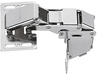 Hochklappenscharnier für Anschlag mit Blende