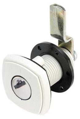 STS Klappenschloss, System STS, inkl. Schlüssel & Zylinder, quadratisch, Fiat-Bianco-Weiß