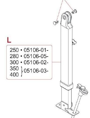 Stützfuß links für 2,8m Markisenlänge - Fiamma Ersatzteil Nr. 05106-05- - passend zu F45 i / Ti