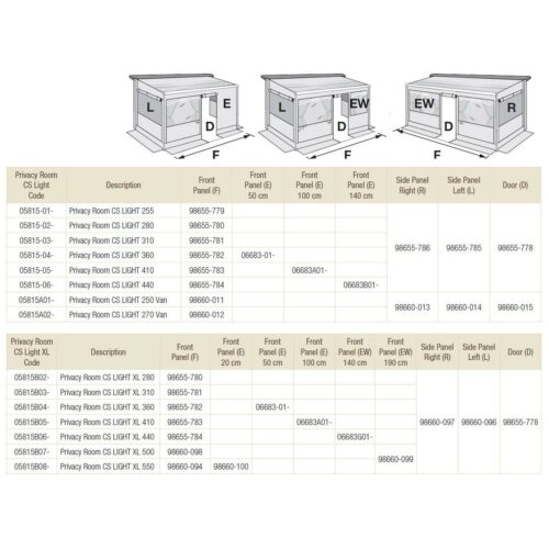 Ersatzfrontwand 310 - Fiamma Ersatzteil-Nr. 98655-781 - für Privacy Room CS Light