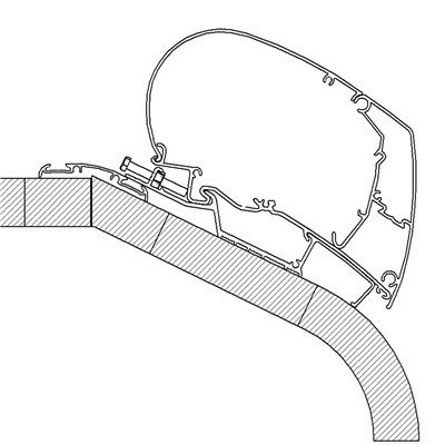 Thule Omnistor 9200/6300 Adapter für LMC Liberty TI/TEC, 550cm