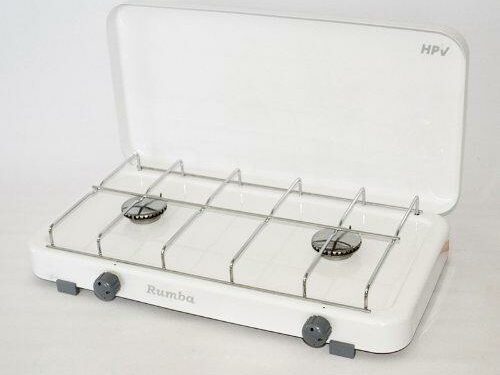 HPV Rumba Gaskocher 2-flammig, 50mbar, mit Zündsicherung, weiß