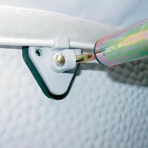 SHS Beschlag, schraubenloses Haltersystem, eckig, 3er-Set