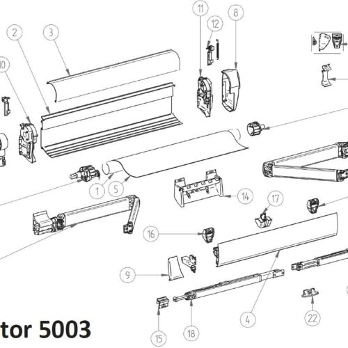 Gehäuse-Oberteil weiß 3m - Thule Ersatzteil Nr. 1500601556 - passend zu Thule Omnistor 5003