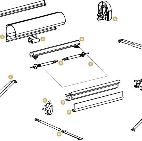 Teleskoparm links bis 3m Markisenlänge - Thule Ersatzteil Nr. 1500601325 - passend zu Thule Omnistor 2000