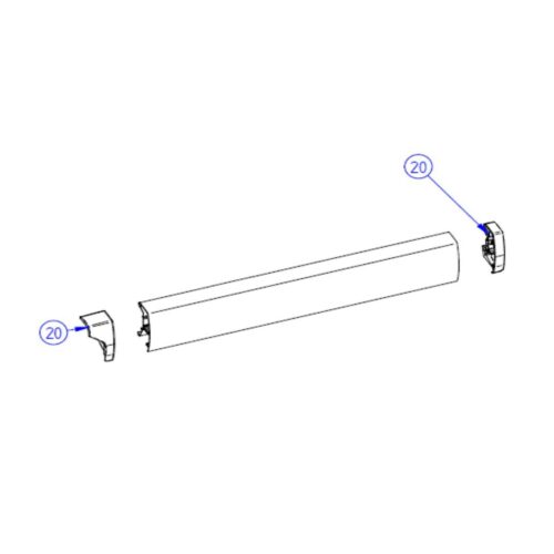 Frontblendenendkappen eloxiert - Thule Ersatzteil Nr. 1500602496 - passend zu Thule Omnistor 9200