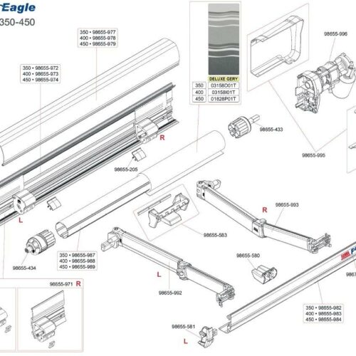 Motorkit Abdeckung oben und unten - Fiamma Ersatzteil Nr. 98655-995 - passend zu F45 Eagle