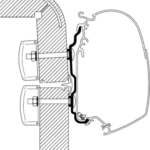 Thule Omnistor 5200/8000/4200 Adapter für Hymer 2016, 300cm