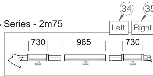 Klemmprofil rechts Auszug 2,75m - Thule Ersatzteil Nr. 1500602162 - passend zu Thule Safari Residence / Panorama 6900