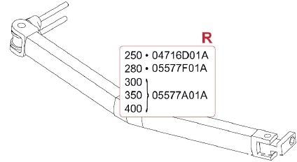 Gelenkarm rechts für 2,8m Markisenlänge - Fiamma Ersatzteil Nr. 05577F01A - passend zu F45i / Ti
