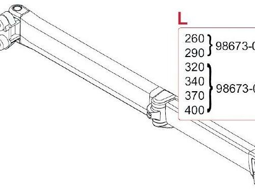 Gelenkarm links für 2,6-2,9m Markisenlänge - Fiamma Ersatzteil Nr. 98673-004 - passend zu Fiamma F65 260 , 290