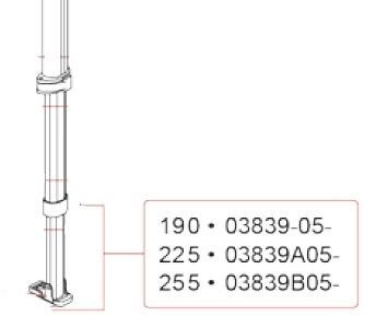 Stützfußstange innen für 2,55m Markisenlänge - Fiamma Ersatzteil Nr. 03839B05- - passend zu Fiamma Caravanstore 2005 / 2007 / 2013 / ZIP