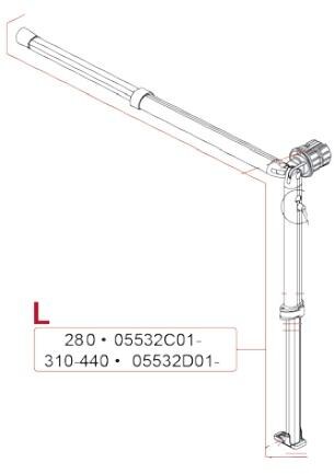 Spannstange + Stützfuß links für 2,8m Markisenlänge - Fiamma Ersatzteil Nr. 05532C01- - passend zu Fiamma Caravanstore 2007 / ZIP 2007