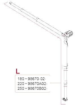 Spannstange + Stützfuß links für 2,5m Markisenlänge - Fiamma Ersatzteil Nr. 98670B02- - passend zu Fiamma F35 Pro 2013