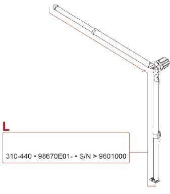 Spannstange + Stützfuß links für 3,1-4,4m Markisenlänge - Fiamma Ersatzteil Nr. 98670E01- - passend zu Fiamma Caravanstore ZIP 2014
