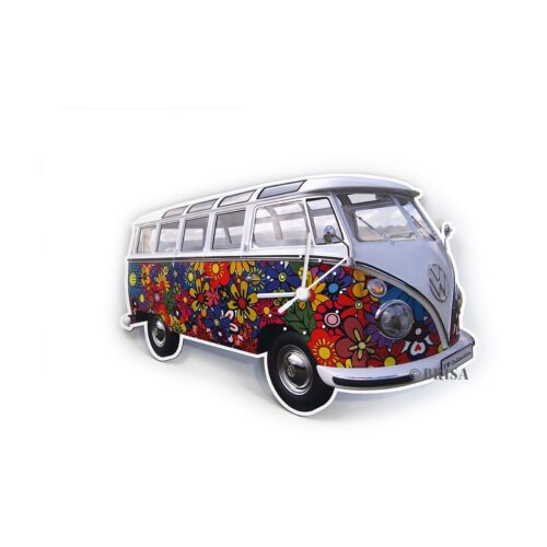 VW Collection Wanduhr mit VW T1, Flower