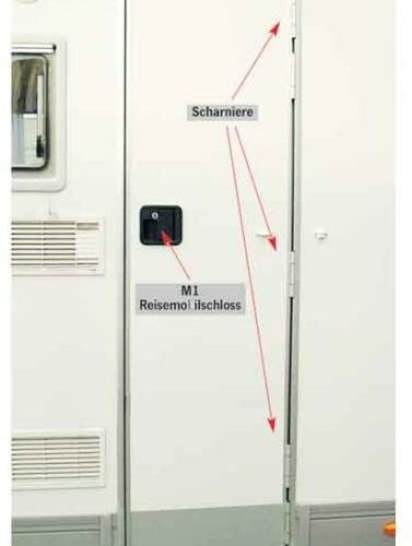Reisemobiltür (2-teilig) mit M1-Schloss, 1700x525mm