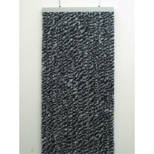 Arisol Chenille Flauschvorhang, 56x205 cm, grau-weiß-schwarz, ideal für Reisemobile