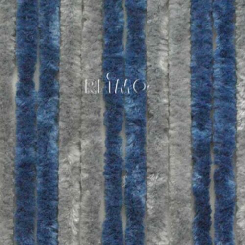 Arisol Chenille Flauschvorhang, 56x185 cm, grau-dunkelblau, ideal für Caravans