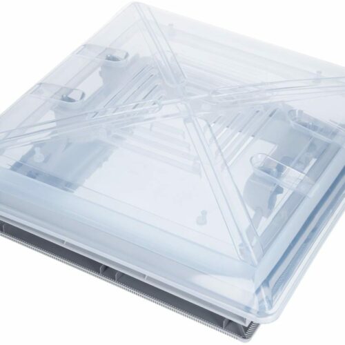 MPK Dachhaube Modell 4600K, 40x40cm, Klarglas, grau, mit Kombi-Rollo