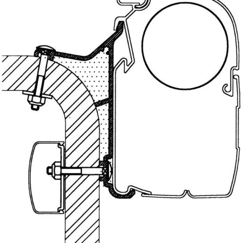 Thule Omnistor 5200/8000/4200 Adapter für Hymer B2 Class Serie 5, 500cm