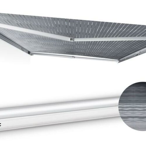 Dometic PerfectWall PW 1500 Wandmarkise, weiß, 300x250cm, Grey Waves