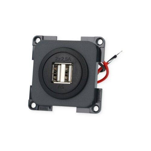 Inprojal System 20.000 USB Ladesteckdose, 2-fach, schiefergrau